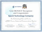 Epotech vinh dự được nhận Chứng chỉ của Gai-tronics cho nhà phân phối/đại diện xuất sắc tại Việt Nam